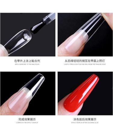 FEIlei Long Coffin Fakes Nail Tips Acrylic Press on Nails Clear Artificial False Nails - Buy Online on GoSupps.com