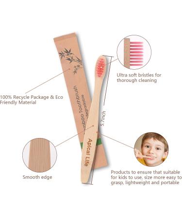 Apical Life Bamboo Toothbrush 20 Count - Biodegradable, Eco-Friendly, Organic Bamboo Charcoal, BPA Free, Medium Soft Bristles for Adults and Kids - Buy Online on GoSupps.com