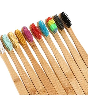 Harayaa 6x10 Colorful Wooden Toothbrushes - Soft Comfortable Handle for Adults & Children | Ideal for Travel & Camping - Buy Online on GoSupps.com