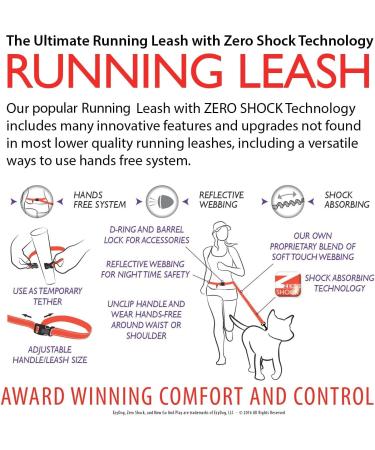 Ezydog Jogging Leash for Small & Medium Dogs - Reflective & Elastic Bungee - 210cm Red | Perfect Running Gear for Dog Owners - Buy Online on GoSupps.com