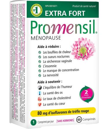 Promensil Extra Strength | Menopause Supplement with Red Clover | Severe Symptom Relief & Natural Multi-Symptom Support | Reduces Hot Flashes Night Sweats | Improves Bones & Heart Health | 2 Month Supply | 80mg 60 Tablets - Buy Online on GoSupps.com