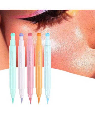  BommFu Double Head Liquid Eyeliner Pad Winged Eyeliner Pad Fun Waterproof and Sweatproof 2 in 1 Double-Sided Eye Makeup Pen 5 Colorful Pads for - Buy Online on GoSupps.com