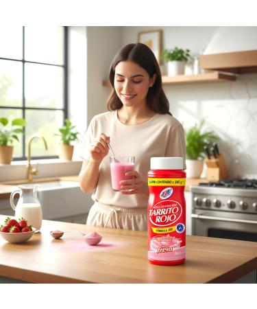 Kola Granulada Tarrito Rojo de Fresa Instant Strawberry Flavored Powdered Drink Mix 380g - Buy Online on GoSupps.com