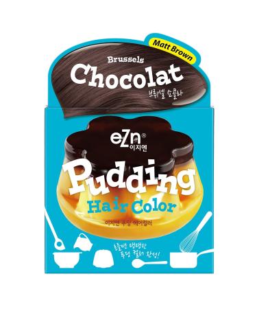eZn Pudding Taeyeon Hair Dye Ammonia Free Semi-Permanent Self Hair Dye DIY Kit included contain Keratin Made in Korea Beauty (Brussels Chocolat)
