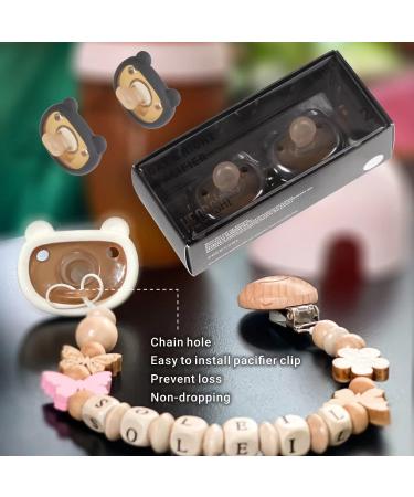 HEORSHE Baby Pacifier - Orthodontic Silicone Pacifier 6-18 Months (Bear, Black) - BPA-Free - 4 Pack - Buy Online on GoSupps.com