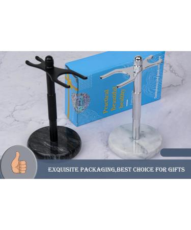 GMYIAK Razor and brush stand razor holder with marble base is more stable the base does not rust and the fitted protective distance protects your worktop a gift (white) - Buy Online on GoSupps.com