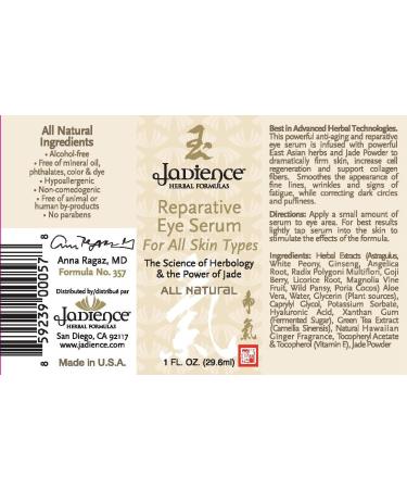 Jadience 1oz Reparative Eye Serum with Hyaluronic Acid - Smooth Fine Lines & Wrinkles, Improve Elasticity & Tone, Reduce Eye Bags, Dark Circles, and Crows Feet - Buy Online on GoSupps.com