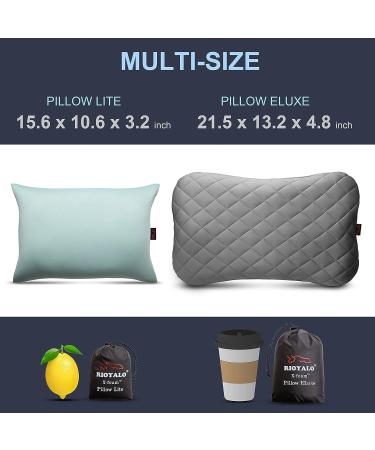 Riyalo X-Foam Inflatable Camping Pillow ELuxe with Removable Cover, Washable & Ultralight | Neck Lumbar Support for Backpacking, Hiking, Travel | X-Large, Space Grey - Buy Online on GoSupps.com