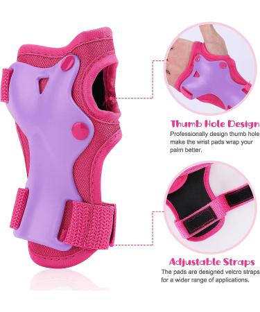 Kids Knee Pads Elbow Pads Wrist Guards Set - 6-in-1 Protective Gear for Girls Boys 3-13 Years - Skateboard Scooter Rollerblading - Small Purple - Buy Online on GoSupps.com