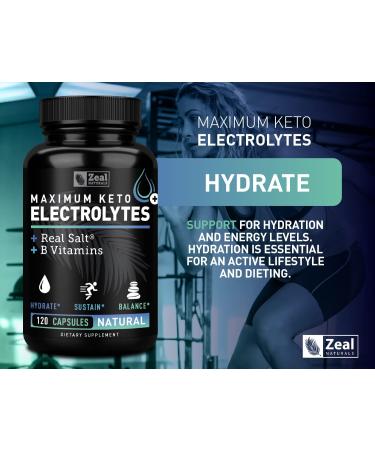 Keto Electrolyte Supplement - 120 Capsules with Real Salt, B Vitamins, Magnesium, and Potassium - Buy Online on GoSupps.com