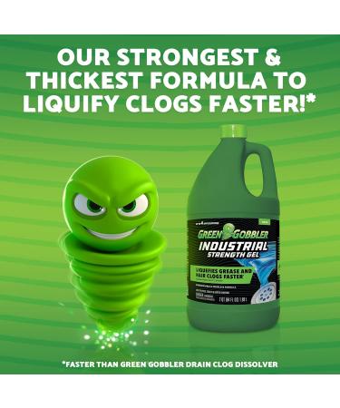 Green Gobbler Industrial Strength Drain Clog Remover Gel | Safe for Pipes Toilets Sinks & Septic Systems - 64 fl. oz - Buy Online on GoSupps.com