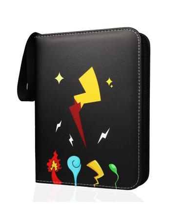 Anyando Card Binder for Pokemon Cards with Sleeves Card Holder Binder for Pok mon Trading Cards Holds Up to 440 Standard Size Cards 55 Pcs 4-Pocket Pages Card Binder Album with Zipper Carrying Case Lighting Ball-440 Cards