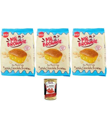 Italian Gourmet E.R. Mr.Brownie White Chocolate Brownies 200g + Italian Gourmet Polpa 400g (Pack of 3)