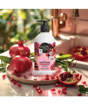 Organic Pomegranate & Patchouli Vitamin Hand Soap 500ml - Nourishing & Moisturizing - International Shipping Available - Buy Online on GoSupps.com