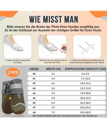 Slowton Dog Shoes - Breathable Non-Slip Paw Protection Boots for Small Medium & Large Dogs | Adjustable Reflective Velcro | 2 Pieces Size 3 (5cm Width) - Hellbra Brown - Buy Online on GoSupps.com