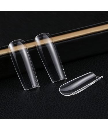 Extra Long Clear Square Full Cover Press On Nails - 504pcs for Nail Salon & DIY Design - Buy Online on GoSupps.com