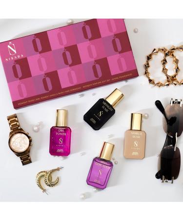Nisara Long Lasting Women Perfume Gift Set 4x15ml for Christmas & New Year with | Travel & Pocket friendly perfume kit for all occasions | Gift For Sister Wife Friend Girlfriend & Mother - Buy Online on GoSupps.com
