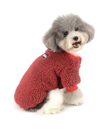 Zunea winter coat for small dogs fleece warm dog sweater sweater puppy winter jacket chihuahua cat clothing pets boys girl dog clothing red XL XL (1 Pack) red