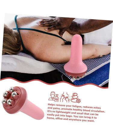 Beavorty 4PCs Massage Roller Set | Derma Roller & Percussion Device | Yoga & Hand Massage Tools - Rosa 14.5x7.5cm - Buy Online on GoSupps.com