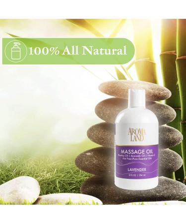 Lavender Massage & Body Oil - 12oz Soft Hydrating Nourishment | International Shipping Available - Buy Online on GoSupps.com