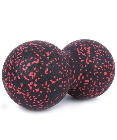 Sports massager fitness yoga ball multi-zone massage Achilles tendon neck tension relaxation relaxation black 24 x 12 cm (red-black) red / black