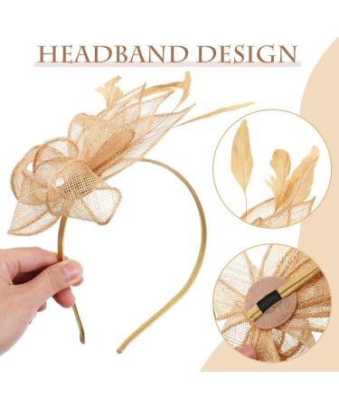 Lurrose Fascinators Hat Headband Women Tea Party Hair Clip 1920s Prom Queen Headpiece for Special Events Wedding Party (Golden) 22X18X5CM - Buy Online on GoSupps.com