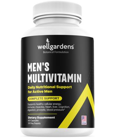 100% Pure Multivitamin for Men - Daily Mens Multivitamins Multiminerals Supplement for Energy Focus Performance Immune and Male Support - Vitamin A C D E B12 Calcium Magnesium Zinc and More