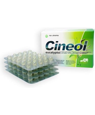 Cineol Eucalyptol - 100% natural - capsules with eucalyptus oil - against inflammation of the upper respiratory tract and colds - dietary supplement - 100 pcs. - Buy Online on GoSupps.com
