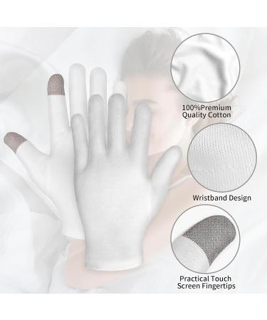 Dimeho 2 Pairs Touch Screen Moisturizing Gloves SPA Gloves for Dry Hands White Cotton Gloves for Sleeping Moisturizing Night Gloves for Rough Cracked Dry Chapped Hands Skin - Buy Online on GoSupps.com