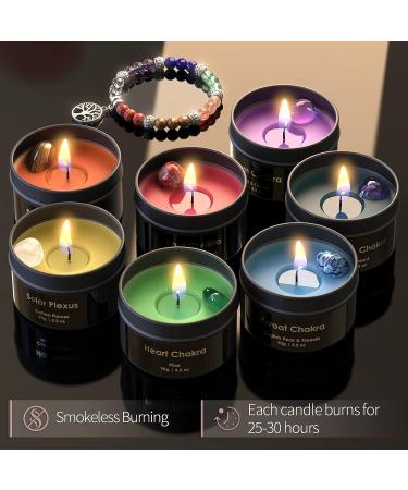 Chakra Candle Gift Set with Premium Crystals and Healing Stones - Luxurious Meditation and Aromatherapy Candles for Women - Stress Relief and Spiritual Decor - Ideal for Yoga and Healing Therapy - Buy Online on GoSupps.com
