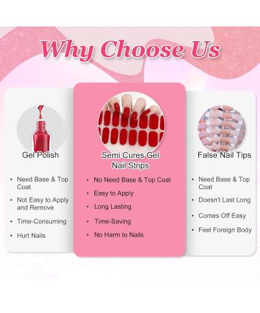 Buy Ceboic Self-Adhesive Nail Foils - 22pcs Red Gel Nail Polish Stripes - Salon Quality Full Wraps for Fingers & Toes - Ideal for UV/LED Lamp - Buy Online on GoSupps.com