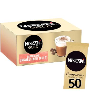 Nescafe Gold Cappuccino Unsweetened Taste Instant Coffee Tin 1 kg & NESCAFE Gold Cappuccino Unsweetened Taste Sachets - 50 x 14.2g - Buy Online on GoSupps.com