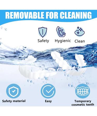 Care Spring 2 Pairs Perfect Smile Fake Teeth Veneers Instant Veneer Dentures Click on Veneer Upper and Lower False Teeth Whitening Cosmetic Teeth Sealant with Mini Tweezers for Women Men - Buy Online on GoSupps.com