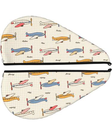 Hair Towel Wrap - Quick Drying Towel Turban with Button (Striped Vintage Planes) for Effortless Hair Care | International Shipping Available - Buy Online on GoSupps.com