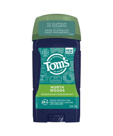 Tom's of Maine Long-Lasting Aluminum-Free Natural Deodorant for Men  North Woods  2.8 oz. (Packaging May Vary) Woods 2.8 Ounce (Pack of 1)