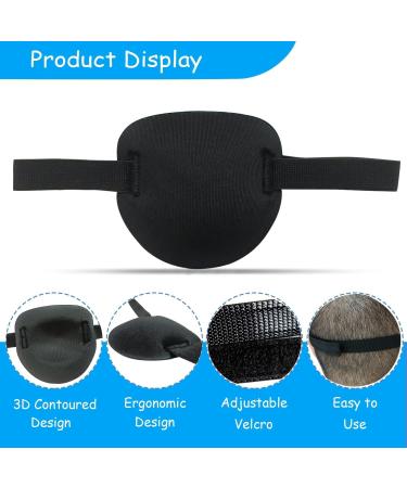 AMZVIO 2pcs 3D Eye Patches for Adults & Kids - Soft Medical Eyepatch for Amblyopia & Lazy Eye Right & Left Eye Black - Buy Online on GoSupps.com