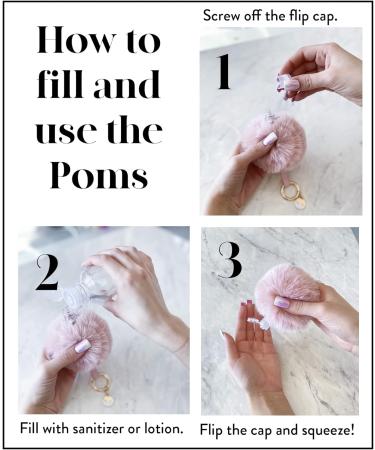 SWEDEY Faux Fur Pom Pom Keychain Hand Sanitizer Holder - Refillable & Clip-On for Backpacks or Purses (Pink) - Buy Online on GoSupps.com