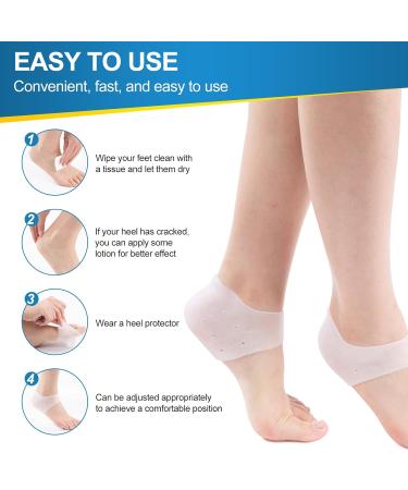 Silicone Heel Covers for Plantar Fasciitis & Cracked Heels - Comfortable Heel Pads for Men & Women (1 Pair Blue & 1 Pair White - Buy Online on GoSupps.com
