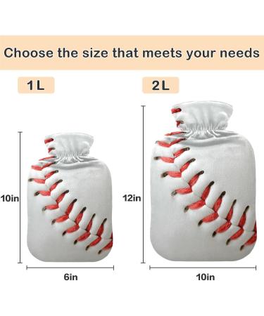 Naanle 1L Baseball Pointed Hot Water Bottle - Transparent Sports Heat Bottle for Bed Hand & Feet Warmer | Pain Relief & Cold Therapy - Buy Online on GoSupps.com