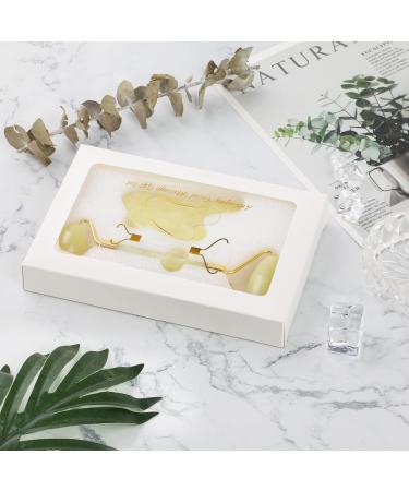 Geeric Gua Sha & Jade Roller Set - Natural Green Facial Massager for Fine Lines Edema & Eye Swelling Relief - Buy Online on GoSupps.com