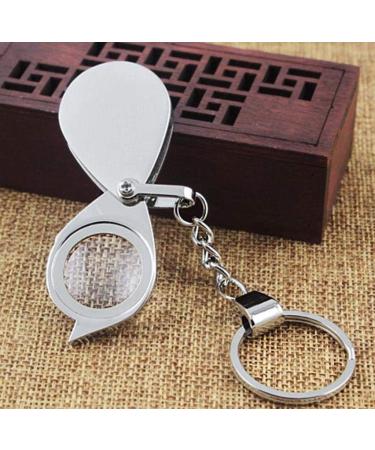Portable Magnifying Glass 30mm All-Metal Silver Folding Mini-Key Pocket Pocket Magnifier - Buy Online on GoSupps.com