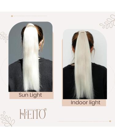 Buy Hetto Braid Real Hair Extensions - Platinum Blonde Ponytail #60 | Smooth Remy 30cm 70g - Buy Online on GoSupps.com