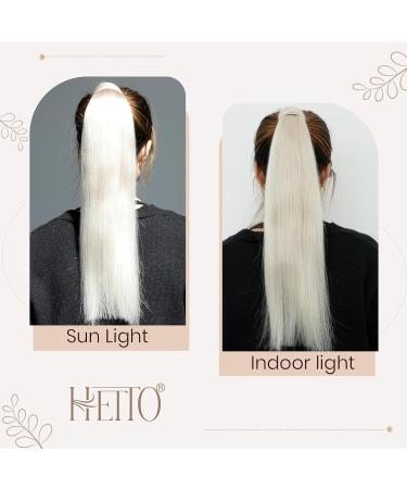 Buy Hetto Platinum Blonde Real Hair Braid Extensions | 45cm Remy Hair Ponytail - #60 White Blond 80g - Buy Online on GoSupps.com