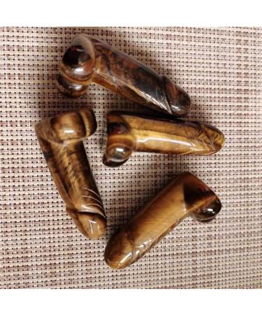 For hand -carved men's stones natural quartz as a gift (color: plum size: around 2 inch) (color: one size size: around2inch) around2inch one size