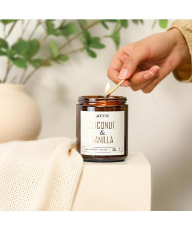 AOOVOO Vanilla Coconut Candle - 9oz Soy Wax Scented Candle for Home Aromatherapy | Natural Vanilla & Coconut Fragrance - Buy Online on GoSupps.com