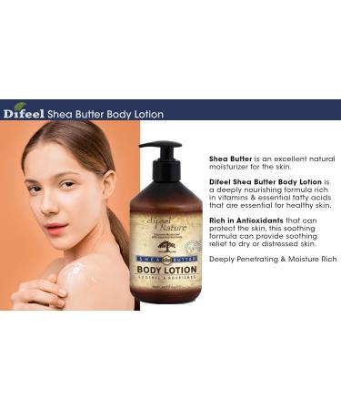 Difeel Nature Moisturizing Body & Hand Lotion - Shea Butter 16.9 oz | Hydrating Skincare for All Skin Types | International Shipping Available - Buy Online on GoSupps.com