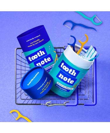 Toothnote Portable Dental Floss Picks - Eco-Friendly Biodegradable Floss Sticks for Daily Use Travel & Camping - Mint Flavor (45pcs) - Buy Now - Buy Online on GoSupps.com