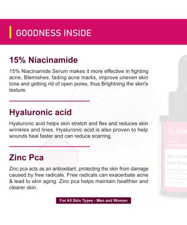 Dr. Alies Professional 15% Niacinamide Face Serum | Advanced Skin Clarifying with Hyaluronic Acid & Zinc PCA | Reduces Acne Marks and Blemishes | Anti-Acne Serum for Oily & Acne Prone Skin | 30ml - Buy Online on GoSupps.com