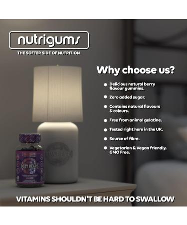 DOZYBEARS 60 Vegan Gummy Bears | Mixed Berry Flavour with 5-HTP & Vitamins | Chamomile & Lemon Balm | Support Rest & Sleep | Adults & Kids 12 - Buy Online on GoSupps.com