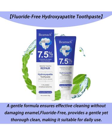 7.5% Hydroxyapatite Toothpaste Nano Hydroxyapatite Whitening Toothpaste for Enamel Protection & Tooth Strengthening Fluoride-Free Probiotic Formula with Gentle Mint Flavor & Fresh Breath (3) - Buy Online on GoSupps.com